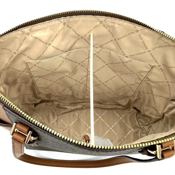 Michael Kors Large Charlotte Tote Bag & Large Trifold Wallet Brown (NWT)